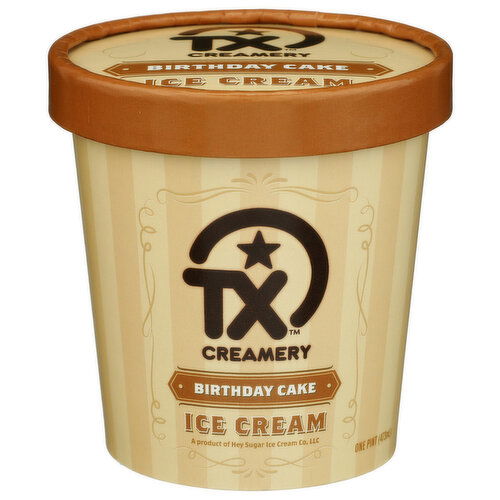 Tx Creamery Ice Cream Birthday Cake - 1 Pint