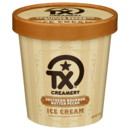 Tx Creamery Southern Bourbon Butter Pecan Ice Cream - 1 Pint