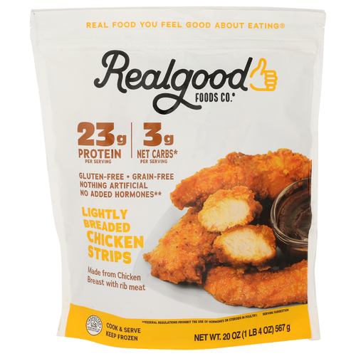 REAL GOOD FOODS CO. Low Carb Chicken Strips - 20 Ounce
