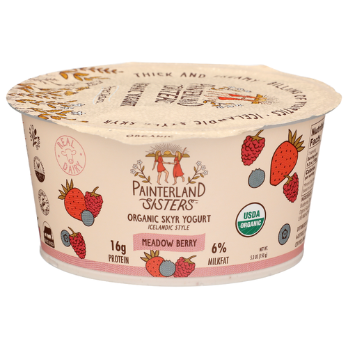Painterland Sisters Meadow Berry Creamy Organic Icelandic Style Skyr Yogurt - 5.3 Ounce