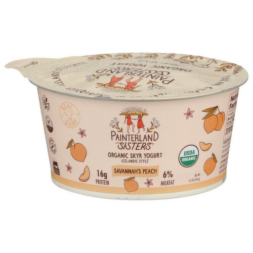Painterland Sisters Organic Savannah's Peach Skyr Yogurt - 5.3 Ounce Image 1 of 4