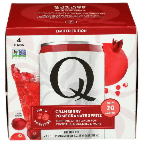 Q Mixers Cranberry Pomegranate Spritz 4 Pk Cans - 7.5 Fluid Ounce - 4 Count
