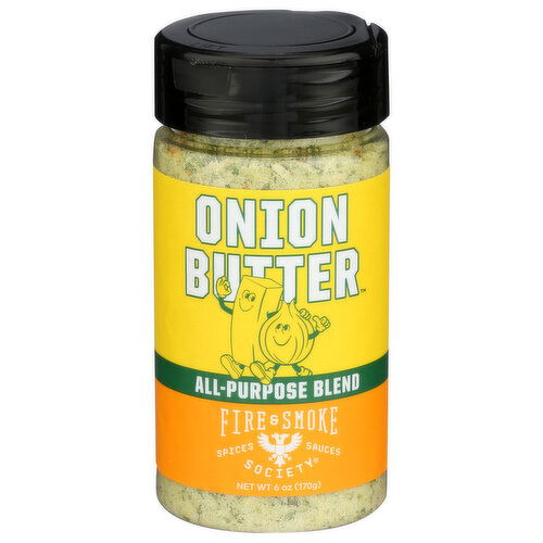 FIRE & SMOKE Society Onions And Green Herbs A Triple Threat Of Minced Toasted Scallions , Mingle With Natural Butter Flavor, Herbs, Touch White PEPPER. Dry Seasoning Blend Onion Medium - 6 Ounce