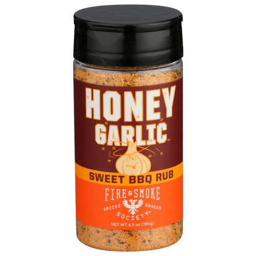 FIRE & SMOKE Society Garlic And Brown Sugar Notes Of Paprika, Black Pepper, THYME. The Beloved BBQ Duo Honey Meld With Robust, Savory Including Dry Seasoning Blend Medium - 6.5 Ounce