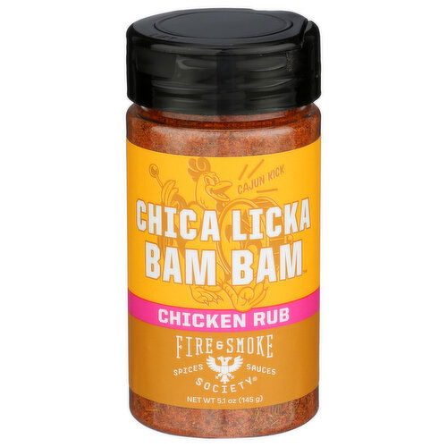 FIRE & SMOKE SOCIETY Black Pepper, Paprika, Cayenne, Garlic, Mustard, Thyme & Salt a Louisiana-Inspired Blend That Brings Bayou Flair To Grilled Poultry, Game, Gumbo, And Étouffée. Dry Seasoning Chica Licka Bam Medium - 5.1 Ounce