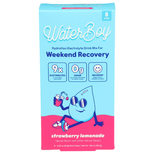 WATERBOY Weekend Recovery Strawberry Lemonade - 6.5 Gram - 8 Count