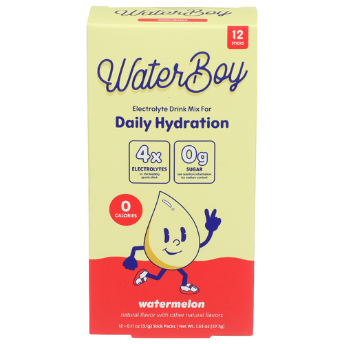 Waterboy Daily Hydration Watermelon - 0.111 Ounce - 12 Count