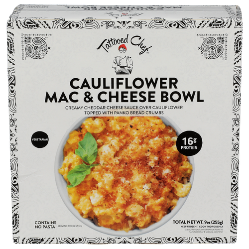 Tattooed Chef Cauliflower Mac & Cheese Bowl - 9 Ounce