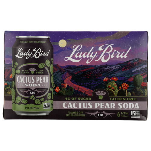 Lady Bird Soda CO. Cactus Pear 6PK - 6 Count