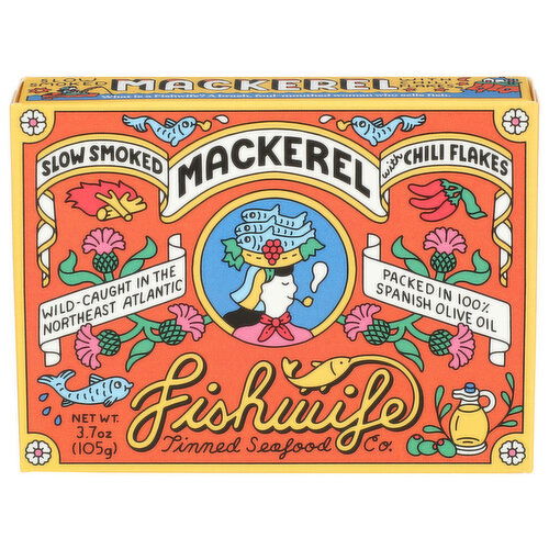 Fishwife Tinned Seafood CO. Smoked Mackerel With Chili Flakes - 3.7 Ounce