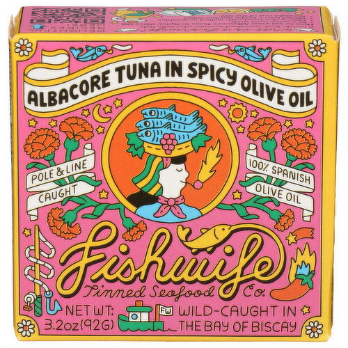 Fishwife Tinned Seafood CO. Albacore Tuna In Spicy Olive Oil - 3.2 Ounce