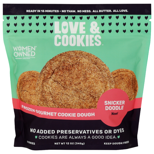 LOVE&COOKIES Cinnamon, Sugar Snickerdoodle Round Frozen Gourmet Cookie Dough - 1.5 Ounce - 8 Count Image 1 of 4