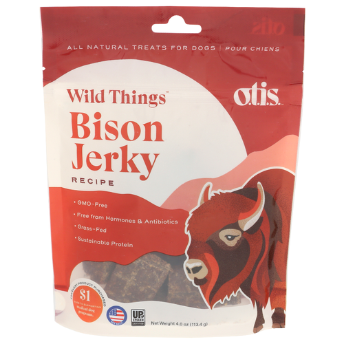 O.T.I.S. Savory Bison Jerky Chunck Soft Dog Treat - 4 Ounce