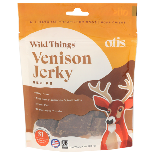 O.T.I.S. Savory Venison Jerky Chunck Soft Dog Treat - 4 Ounce