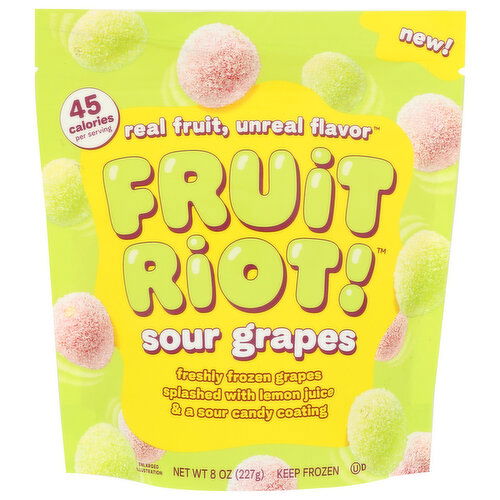 Fruit RIOT! Grapes Frozen Candy Sour - 8 Ounce