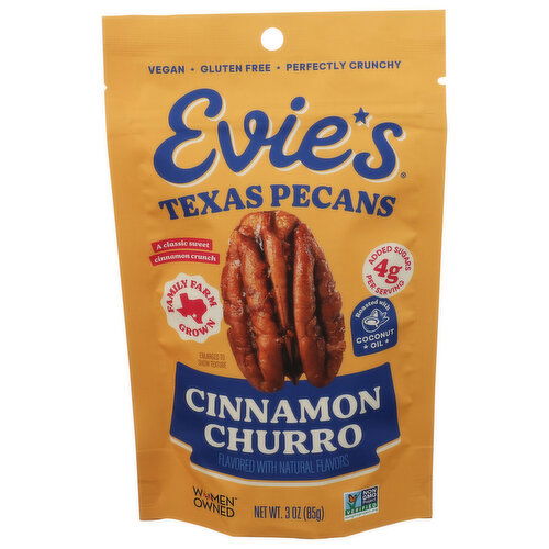 EVIE's Snacks Cinnamon Churro Pecans - 3 Ounce Image 1 of 4