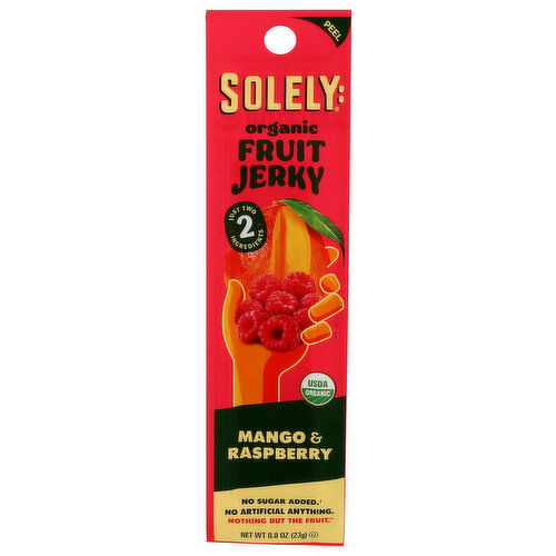 SOLELY: Raspberry, Mango Solely Organic Mango & Raspberry Multipack Fruit Jerky - 0.8 Ounce Image 1 of 4