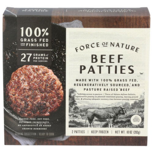 FORCE OF NATURE Patties Beef Burgr Grssfd - 5 Ounce - 2 Count