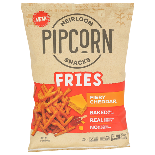Pipcorn Heirloom Snacks Fiery Cheddar Salty Snack Fries - 5 Ounce