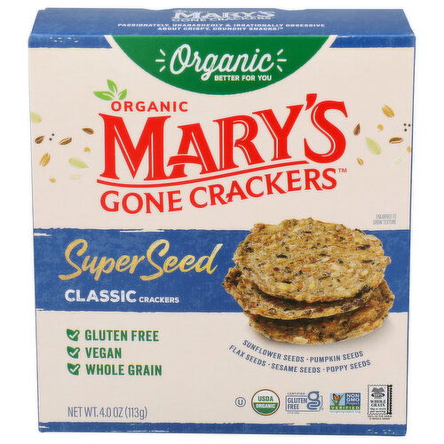 MARY's Gone Crackers Classic Flavor Super Seed ‐ - 4 Ounce