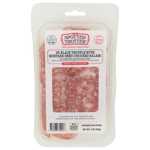The Spotted Trotter Black Truffle With Mustard Seed Uncured Salami - 3 Ounce Image 1 of 4