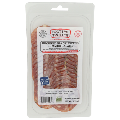 The Spotted Trotter Charcuterie Dried Salami Uncured Black Pepper Summer - 3 Ounce Image 1 of 4