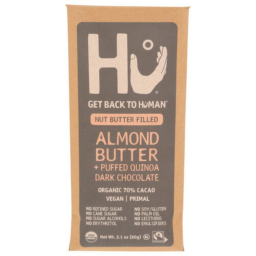 Hu Almond Butter + Puffed Quinoa Dark Chocolate Bar - 2.1 Ounce - 1 Count