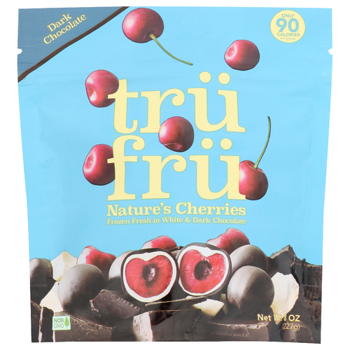 Trufru White & Dark Chocolate Frozen Cherries - 8 Ounce