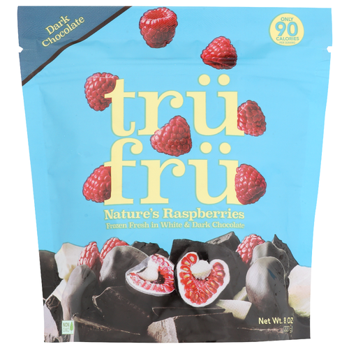 Trufru White & Dark Chocolate Frozen Raspberries - 8 Ounce