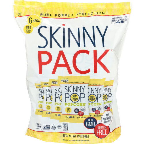 Skinny Pop Popcorn White Cheddar Flavor - 0.65 Ounce - 6 Count
