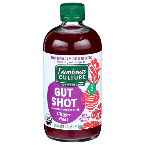Farmhouse Culture Ginger Beet Fermented Veggie Drink Gut Shot - 16 Fluid Ounce