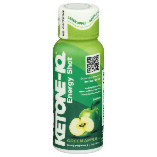 KETONE-IQ Green Apple No Caffeine Energy Shot - 2 Fluid Ounce