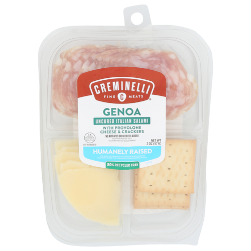 Creminelli Genoa Salami Sliced Genoa & Provolone W Crackers - 2 Ounce