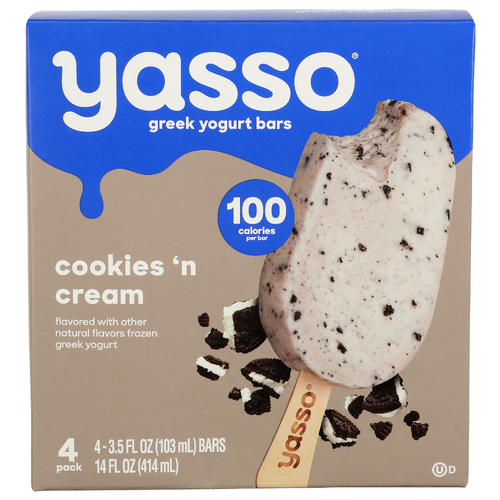 Yasso Cookies 'n Cream Greek Yogurt Bars 'n - 3.5 Fluid Ounce - 4 Count