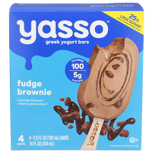 Yasso Fudge Brownie Bars Frozen Greek Yogurt - 3.5 Fluid Ounce - 4 Count