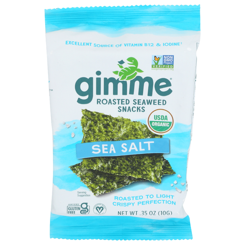 Gimme Organic Sea Salt Roasted Seaweed Snacks - 0.35 Ounce