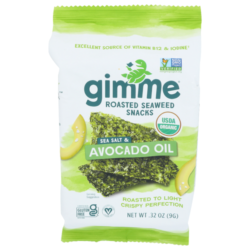 Gimme Organic Sea Salt & Avocado Oil Roasted Seaweed Snacks - 0.32 Ounce Image 1 of 4