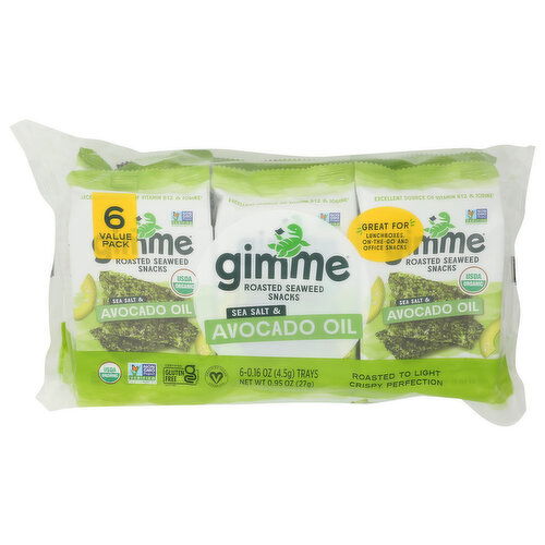 Gimme Organic Roasted Seaweed Snacks - 0.16 Ounce - 6 Count