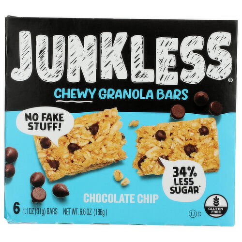 Junkless Bar Granola Choc Chp Chwy - 1.1 Ounce - 6 Count