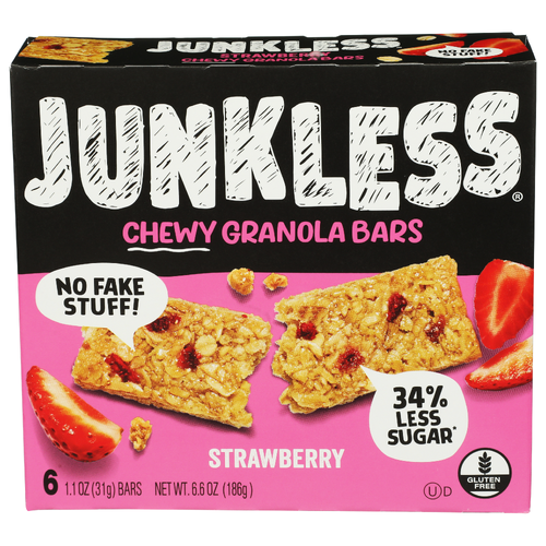Junkless 100% Real Strawberries Chewy Granola Bar - 1.1 Ounce - 6 Count