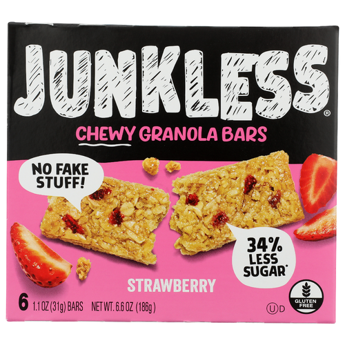 Junkless Bar Granola Strawberries - 1.1 Ounce - 6 Count