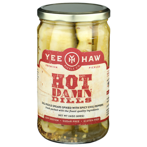 Yee Haw Pickle Co. Spicy Hot Damn Dills - 24 Ounce