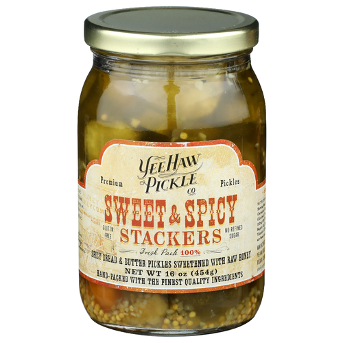 Yee Haw Pickle Co. Premium Sweet & Spicy Stackers - 16 Ounce