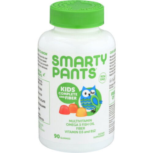 Smarty Pants Kids Complete And Fiber Strawberry Banana, Lemon, Orange - 90 Count