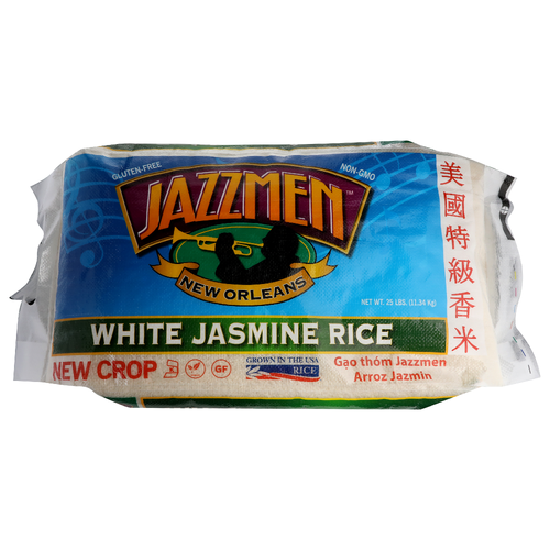 Jazzmen White Jasmine Rice - 25 Pound