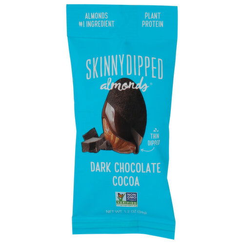 Skinnydipped Dark Chocolate Cocoa Thin Dipped Almonds - 1.2 Ounce - 1 Count