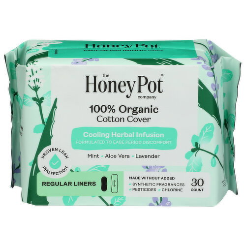 The Honey Pot Company Everyday Organic Top Sheet Herbal Pantiliners - 30 Count