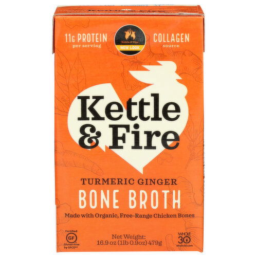 Kettle & Fire Bone Broth Turmeric Ginger Chicken - 16.9 Ounce