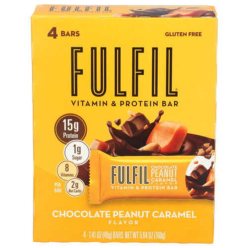 Fulfil Chocolate Peanut Caramel Flavor Vitamin & Protein Standard Bar 4-Pack - 1.41 Ounce - 4 Count