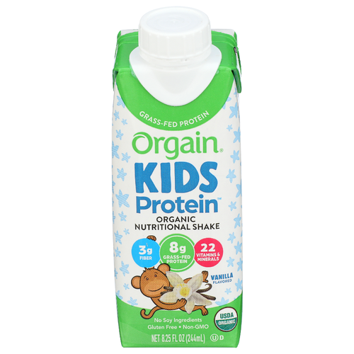 Orgain Vanilla Liquid Kids Protein Organic Nutrition Shake 4-Pack - 8.25 Fluid Ounce